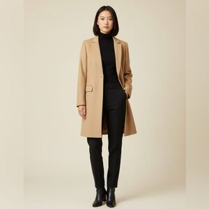 BANANA REPUBLIC BEIGE COAT 100% MELTON WOOL NOVA FIDES ITALY SIZE 8 NEW